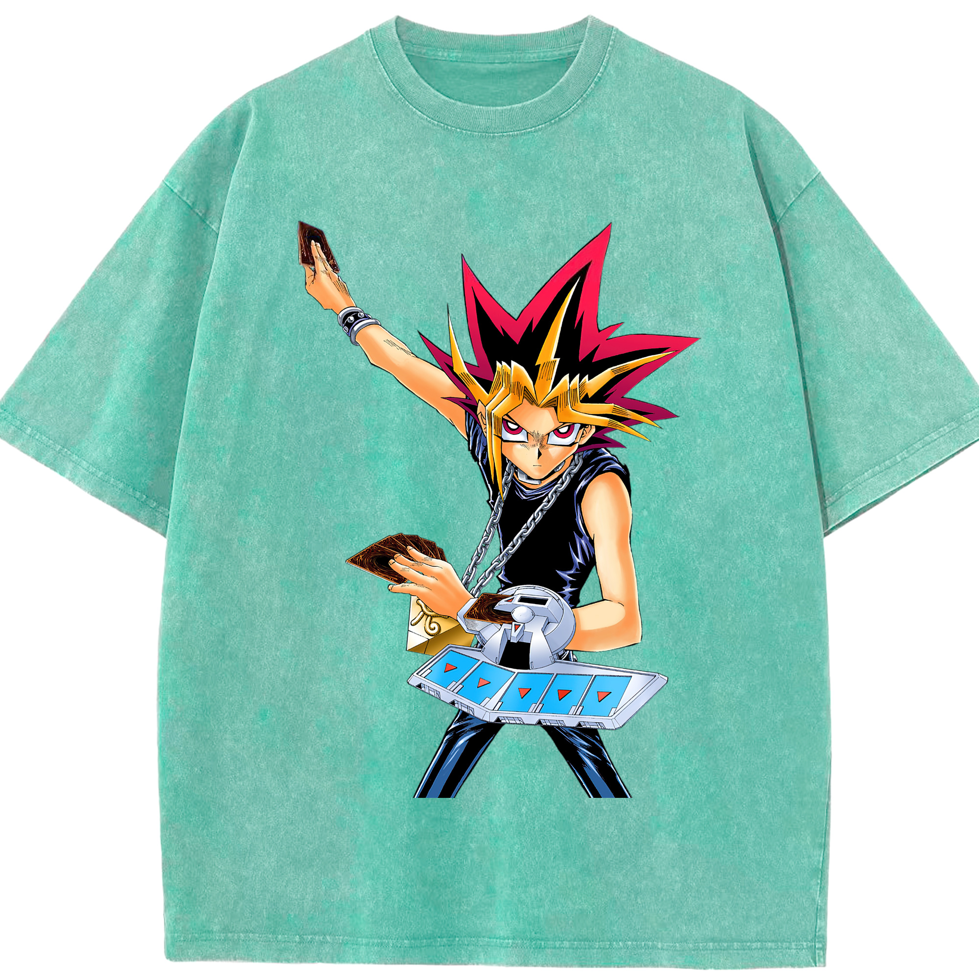 （画像用） 遊☆戯☆王 Yu-Gi-Oh! 綿100% ヴィンテージ風 半袖Tシャツ（フロントプリント）